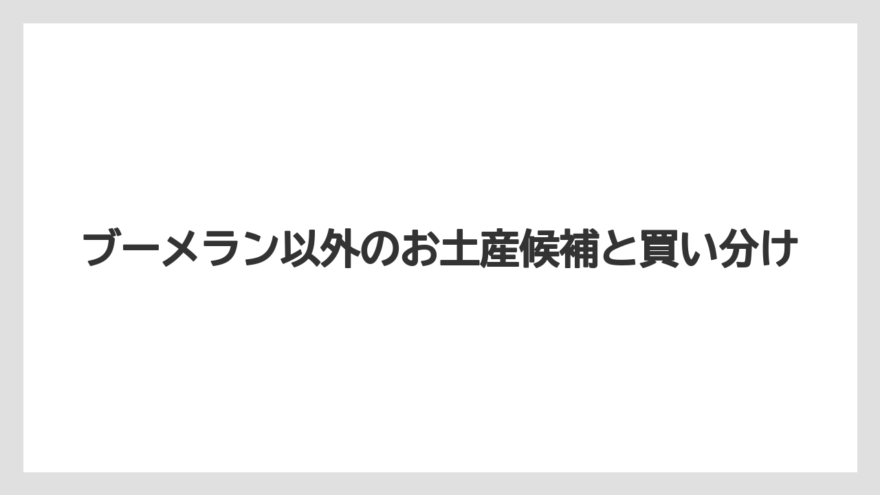 【リゾート】【宿泊】【旅】総括：オーストラリアお土産ブーメランのまとめ