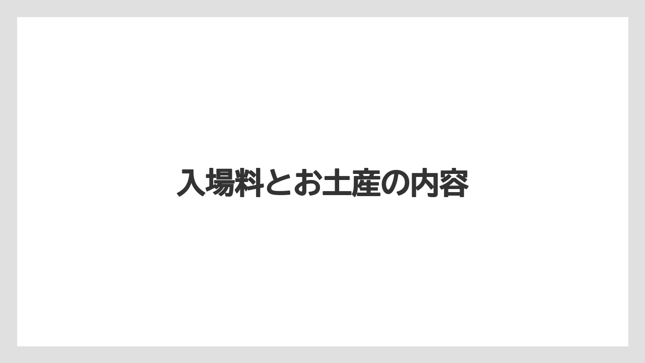 【お土産】【宿泊】【旅】入場料とお土産の内容