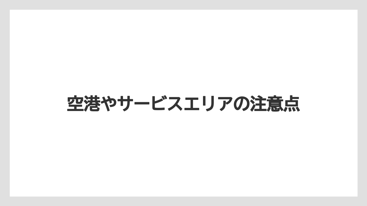 【お土産】【宿泊】【手土産】【旅】空港やサービスエリアの注意点