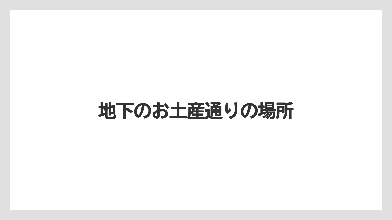【お土産】【ご当地】【宿泊】【手土産】【銘菓】地下のお土産通りの場所