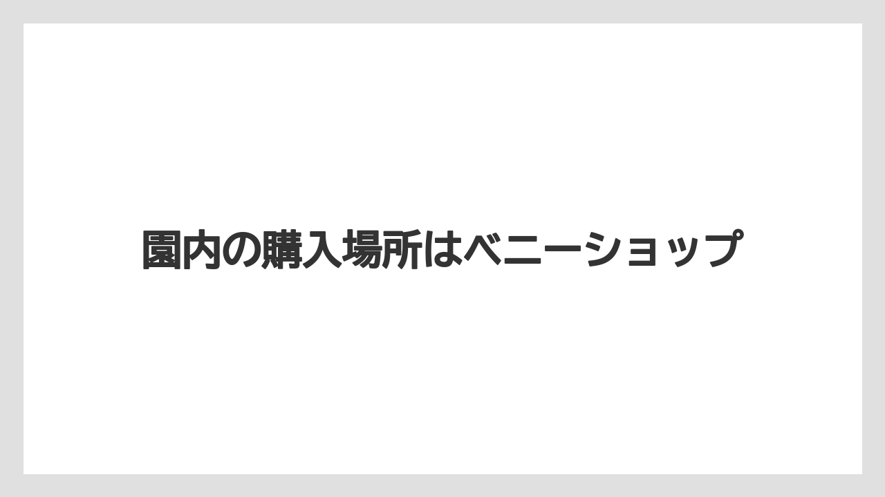 【お土産】【宿泊】【旅】園内の購入場所はベニーショップ