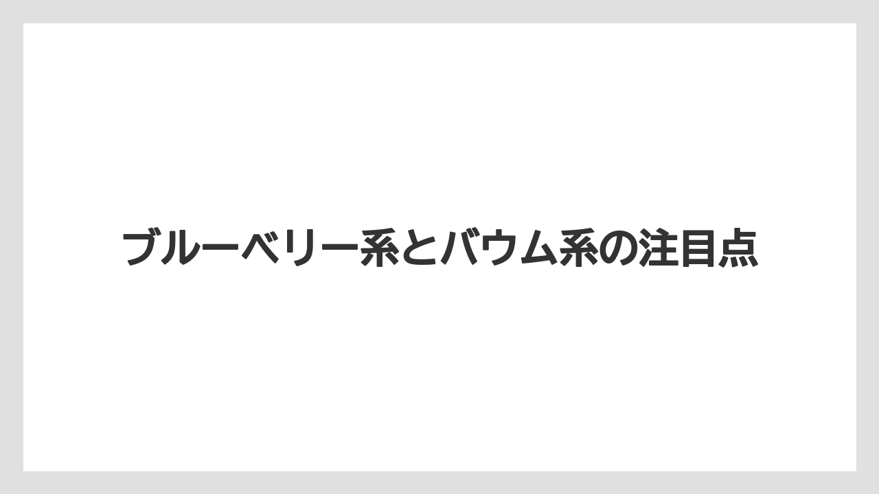 【リゾート】【宿泊】【旅】ブルーベリー系とバウム系の注目点
