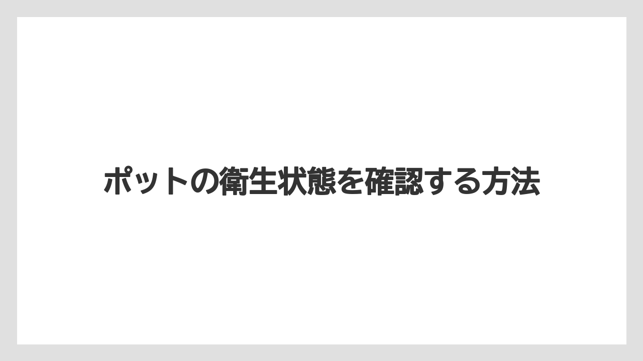 【リゾート】【宿泊】【旅】ポットの衛生状態を確認する方法