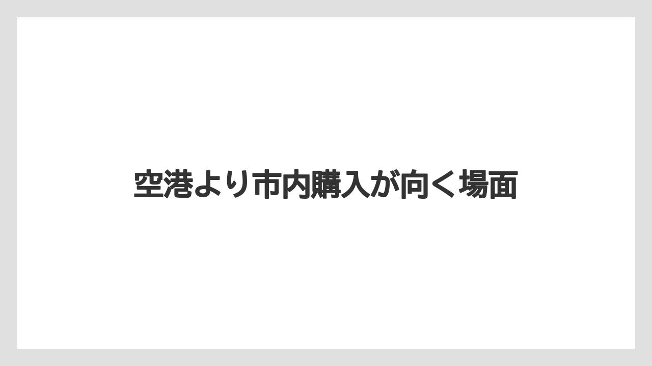 【リゾート】【宿泊】【旅】空港より市内購入が向く場面