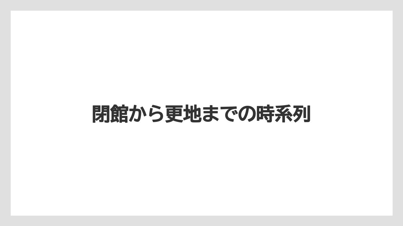 【リゾート】【宿泊】【旅】閉館から更地までの時系列