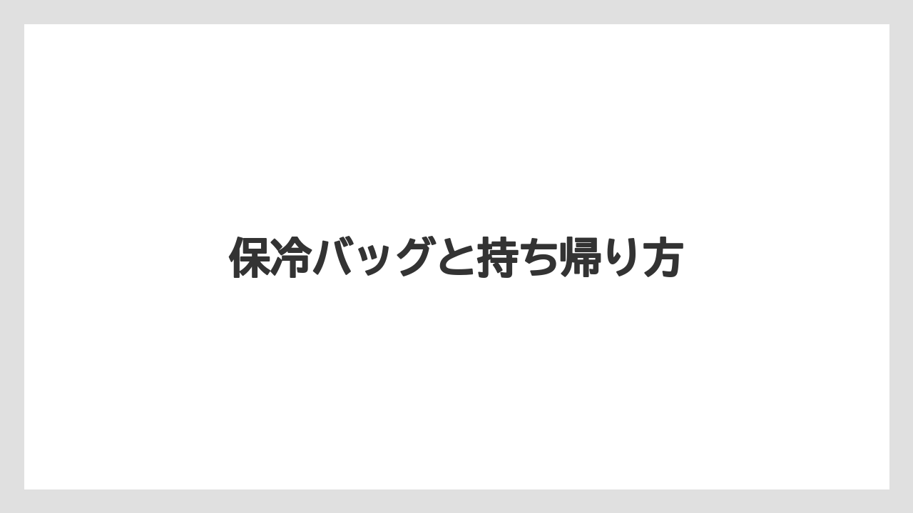 【お土産】【宿泊】【旅】保冷バッグと持ち帰り方