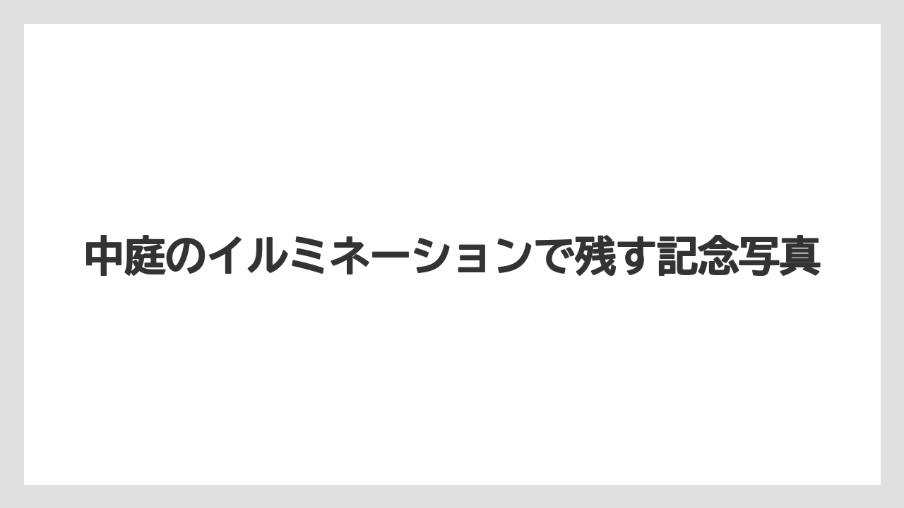 【セレブレーションホテル】【リゾート】【宿泊】中庭のイルミネーションで残す記念写真
