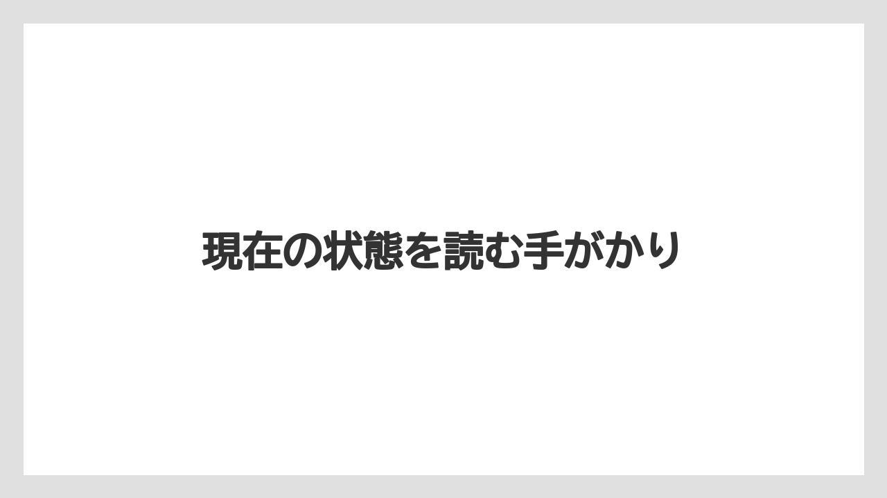 【リゾート】【国内旅行】【宿泊】【旅】現在の状態を読む手がかり