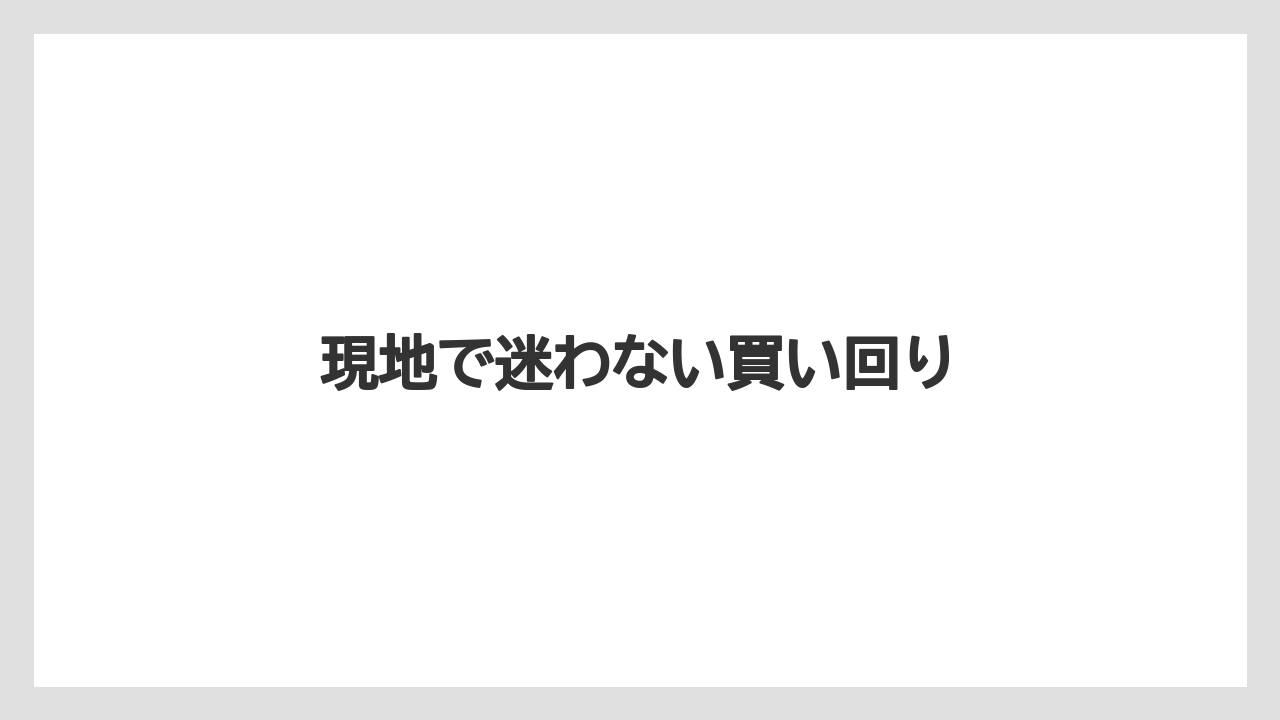 【リゾート】【宿泊】【旅】現地で迷わない買い回り