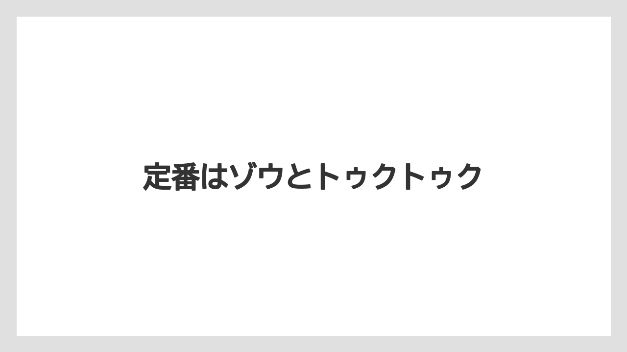 【お土産】【リゾート】【宿泊】定番はゾウとトゥクトゥク