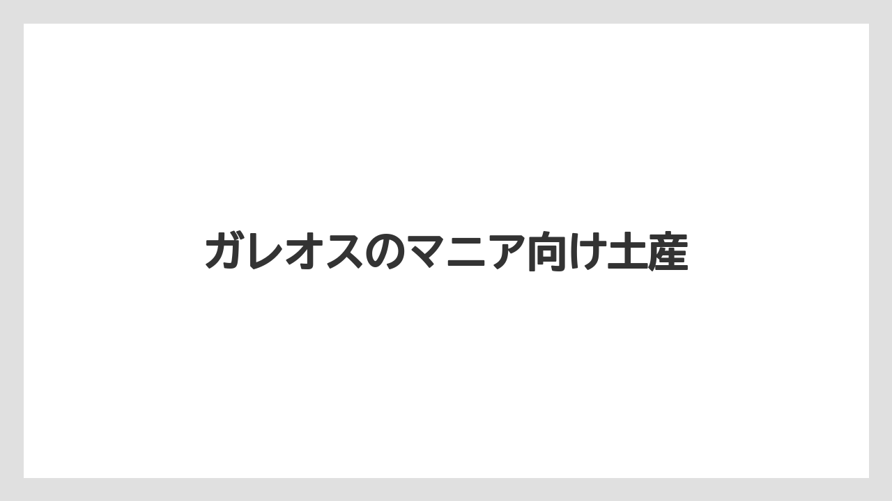 【お土産】【ご当地】【宿泊】【手土産】ガレオスのマニア向け土産