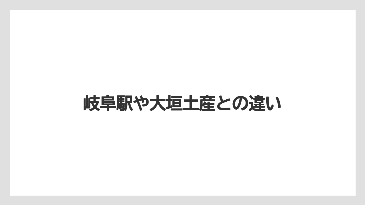 【お土産】【リゾート】【宿泊】【手土産】【旅】岐阜駅や大垣土産との違い