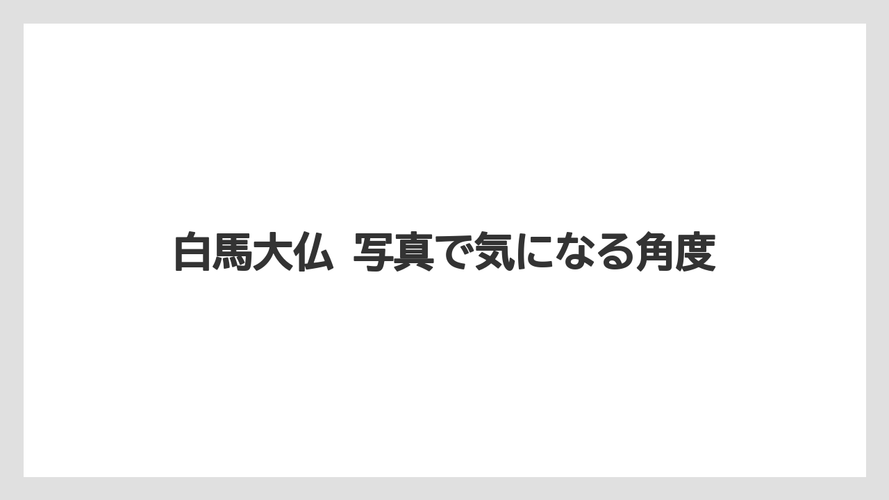 【リゾート】【宿泊】【旅】白馬大仏 写真で気になる角度