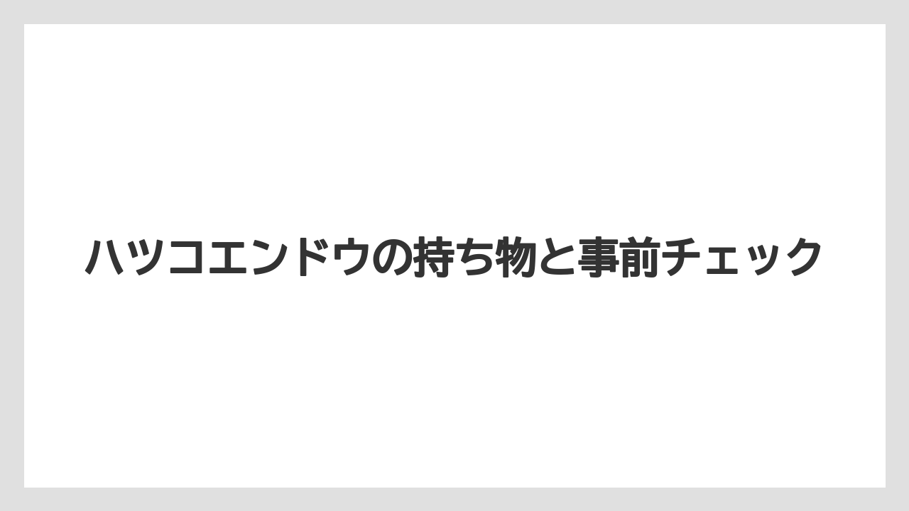 【パレスホテル】【リゾート】【宿泊】ハツコエンドウの持ち物と事前チェック