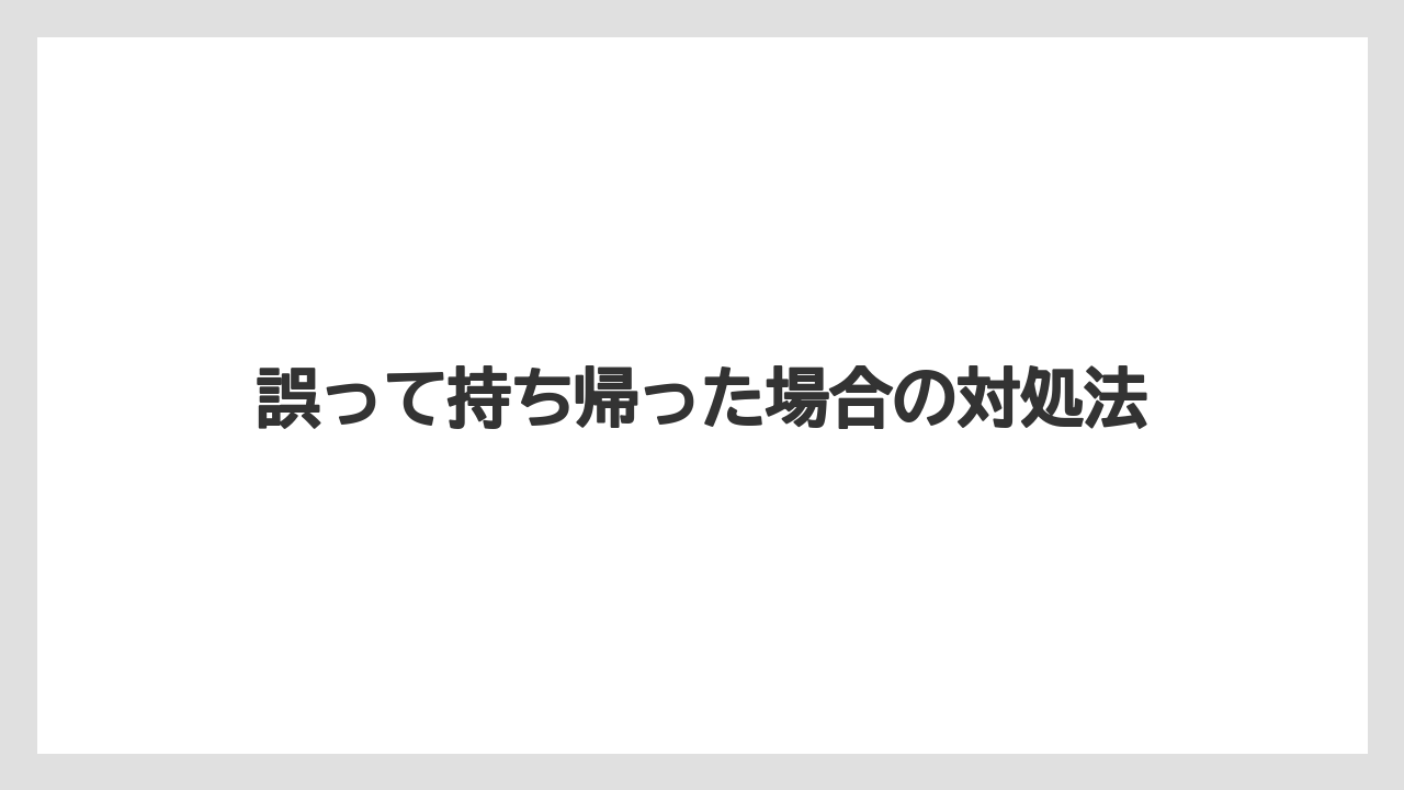 【リゾート】【宿泊】【旅】誤って持ち帰った場合の対処法