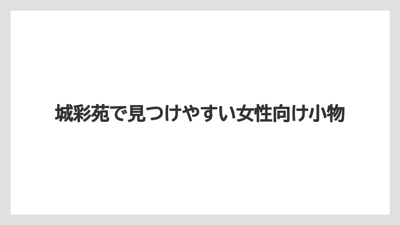 【リゾート】【宿泊】【旅】城彩苑で見つけやすい女性向け小物
