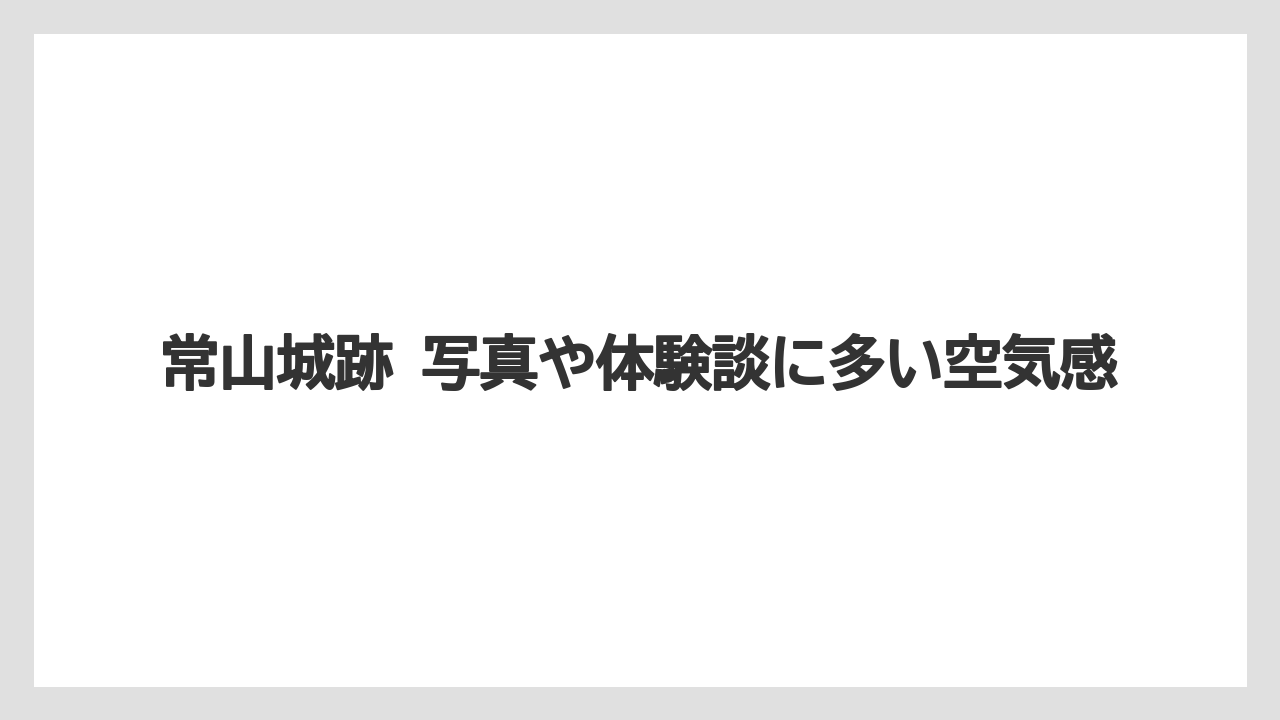 【リゾート】【宿泊】【旅】常山城跡 写真や体験談に多い空気感