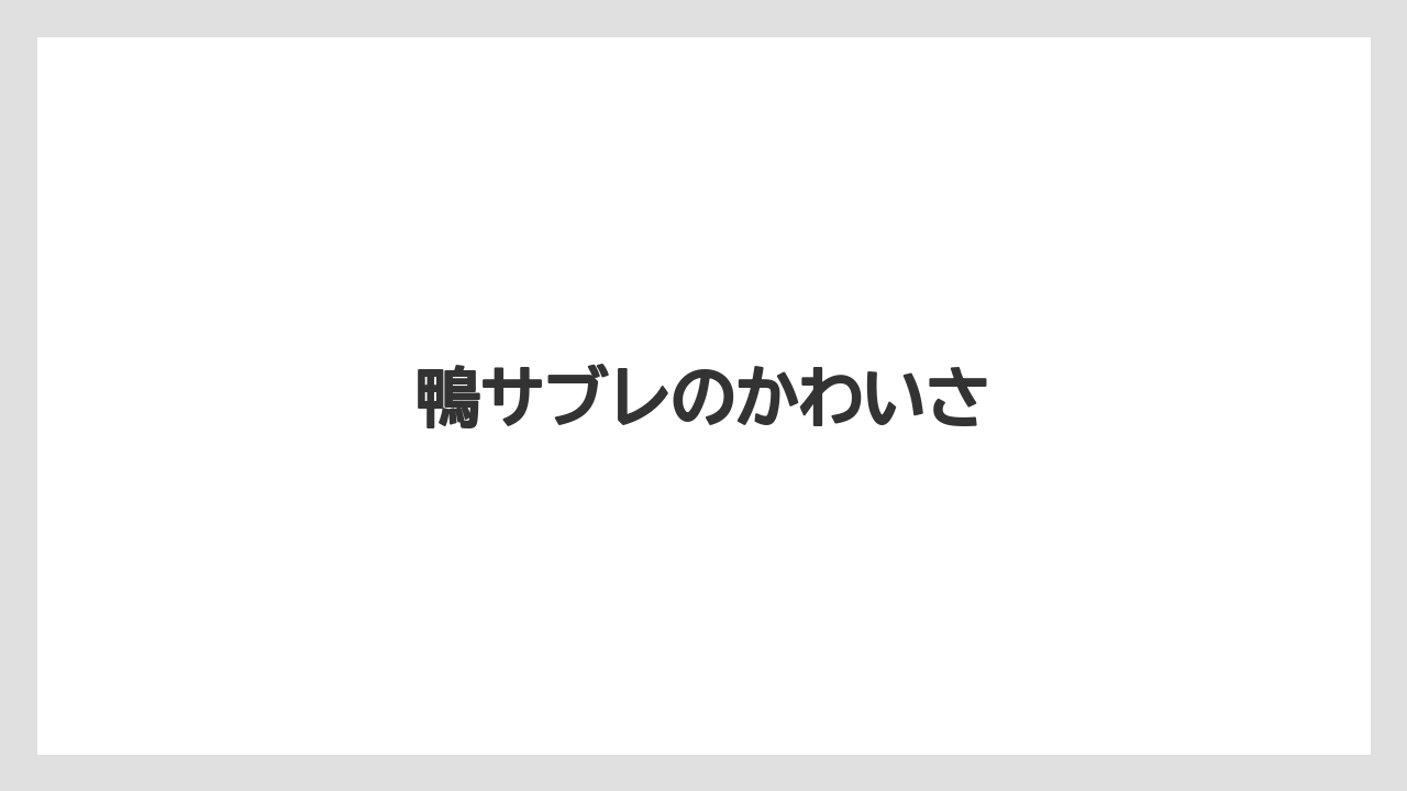 【リゾート】【宿泊】【旅】鴨サブレのかわいさ