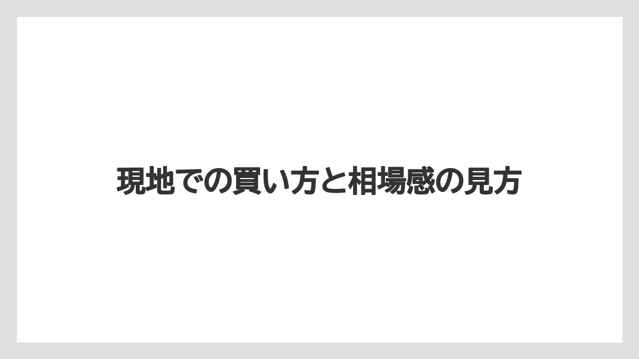 【リゾート】【宿泊】【旅】現地での買い方と相場感の見方