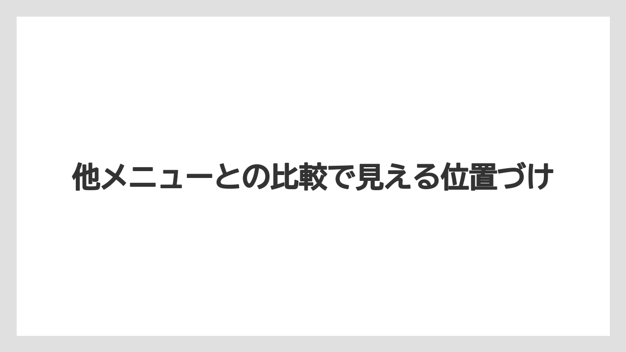 【リゾート】【宿泊】【旅】他メニューとの比較で見える位置づけ