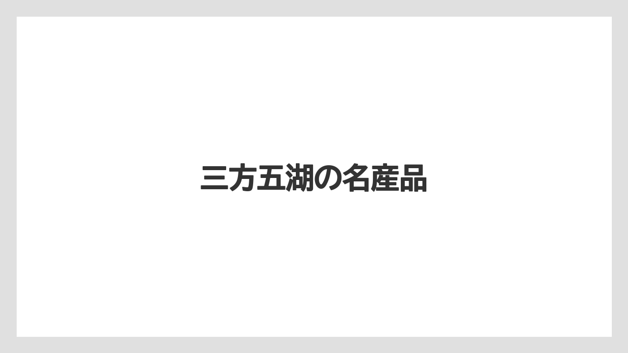 【お土産】【ご当地】【名産】【宿】【特産】三方五湖の名産品