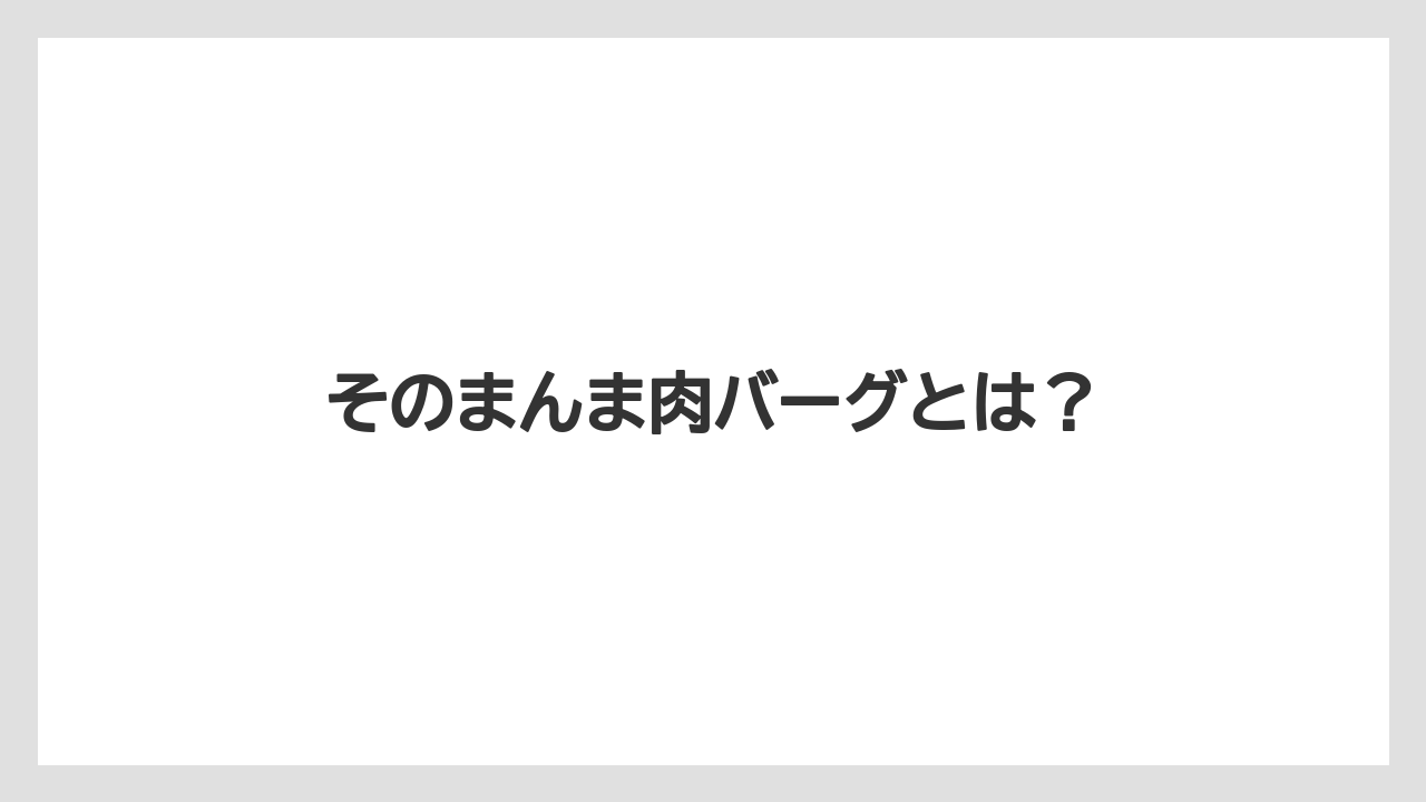 【お土産】【ご当地】【宿泊】【旅】そのまんま肉バーグとは?