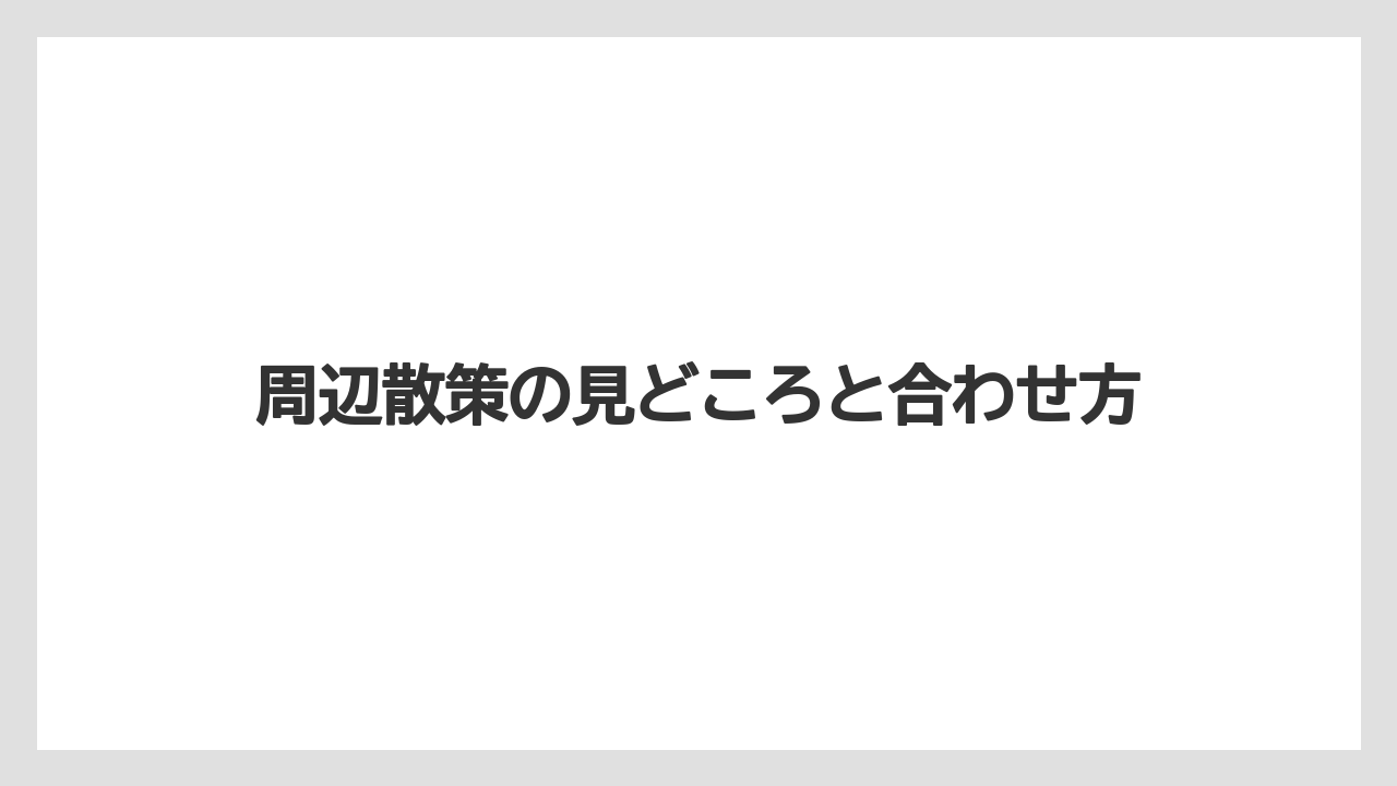 【リゾート】【宿泊】【旅】周辺散策の見どころと合わせ方