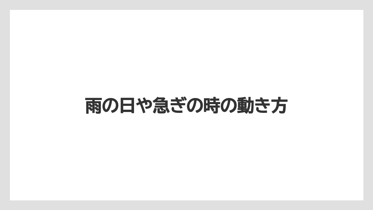 【リゾート】【宿泊】【旅】雨の日や急ぎの時の動き方