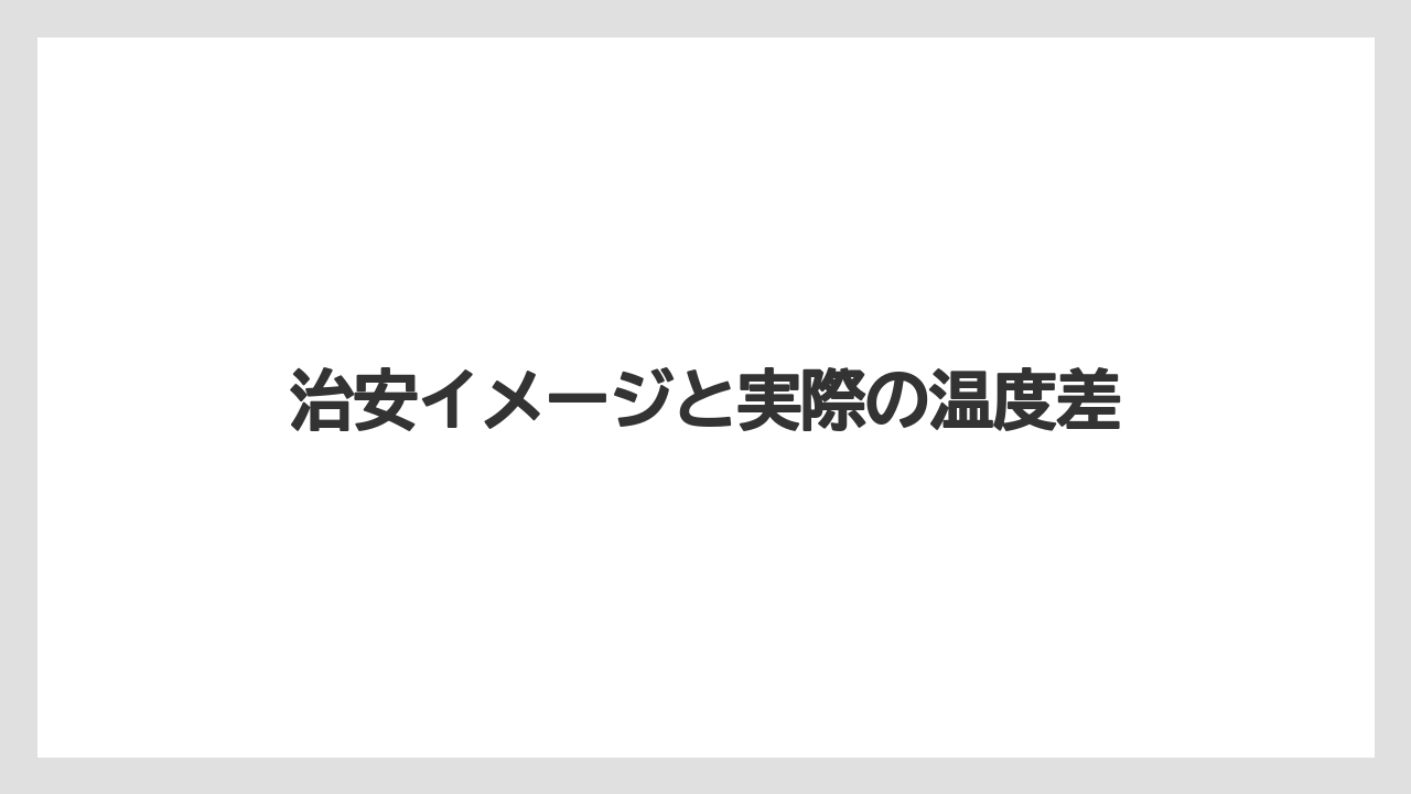 【リゾート】【宿泊】【旅】治安イメージと実際の温度差