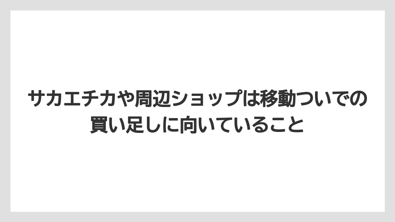 【ヒルトン】【宿泊】【旅】サカエチカや周辺ショップは移動ついでの買い足しに向いていること