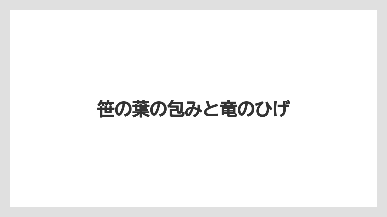 【お土産】【宿泊】【旅】笹の葉の包みと竜のひげ