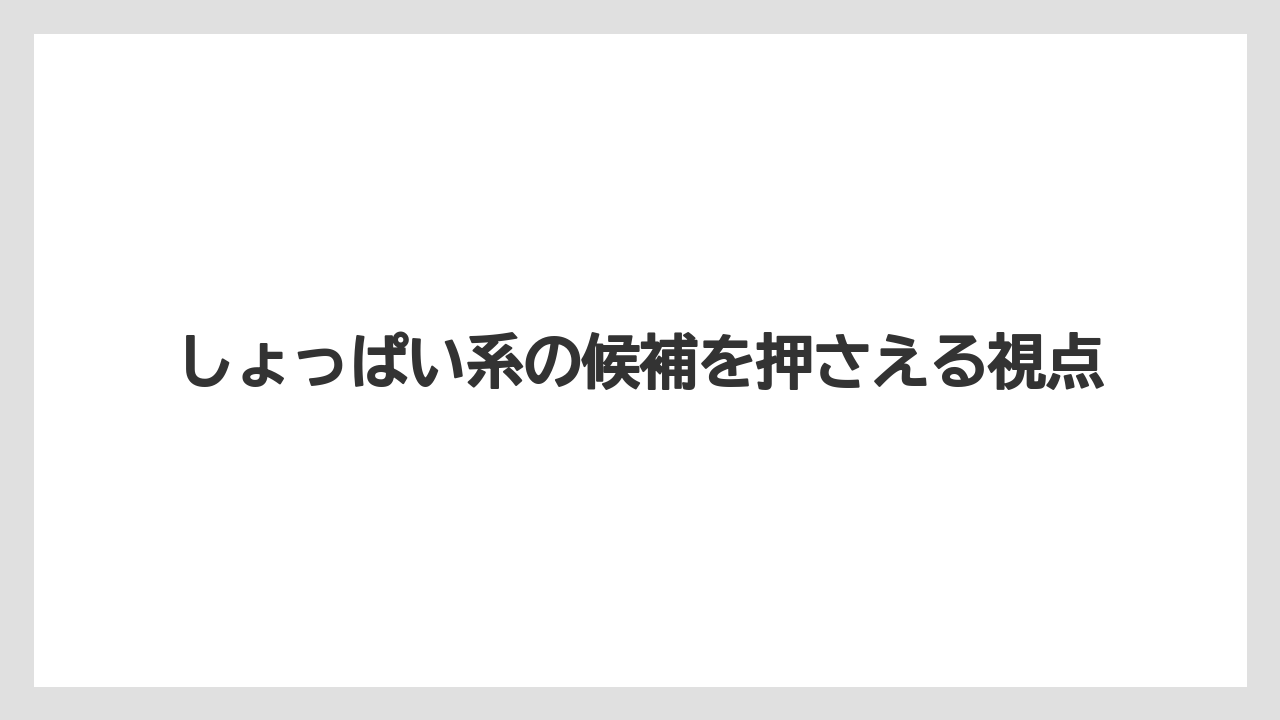 【リゾート】【宿泊】【旅】しょっぱい系の候補を押さえる視点