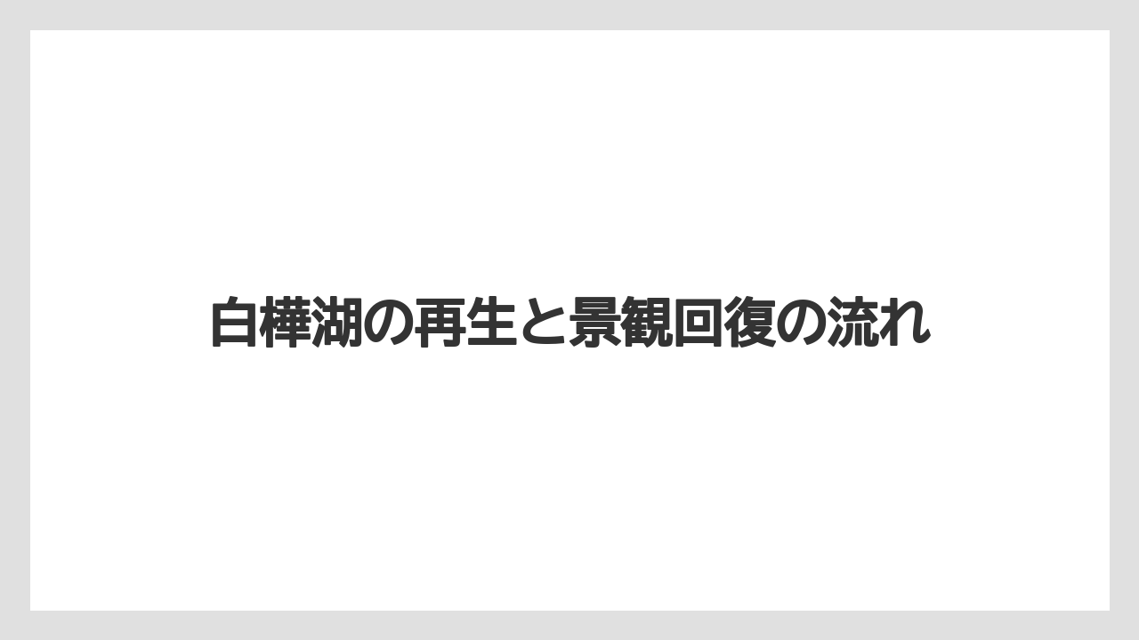 【リゾート】【国内旅行】【宿泊】【旅】白樺湖の再生と景観回復の流れ