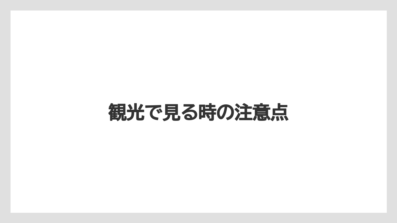 【リゾート】【宿泊】【旅】観光で見る時の注意点