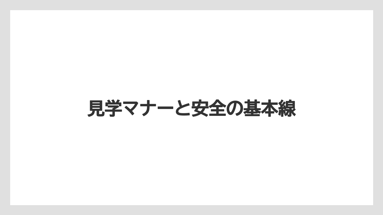 【リゾート】【宿泊】【旅】見学マナーと安全の基本線