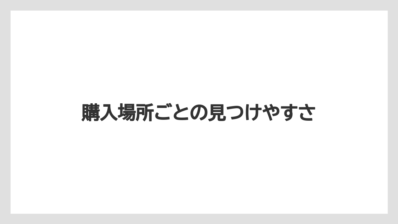【お土産】【リゾート】【宿泊】購入場所ごとの見つけやすさ