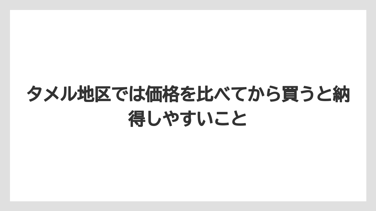 【リゾート】【宿泊】【旅】タメル地区では価格を比べてから買うと納得しやすいこと