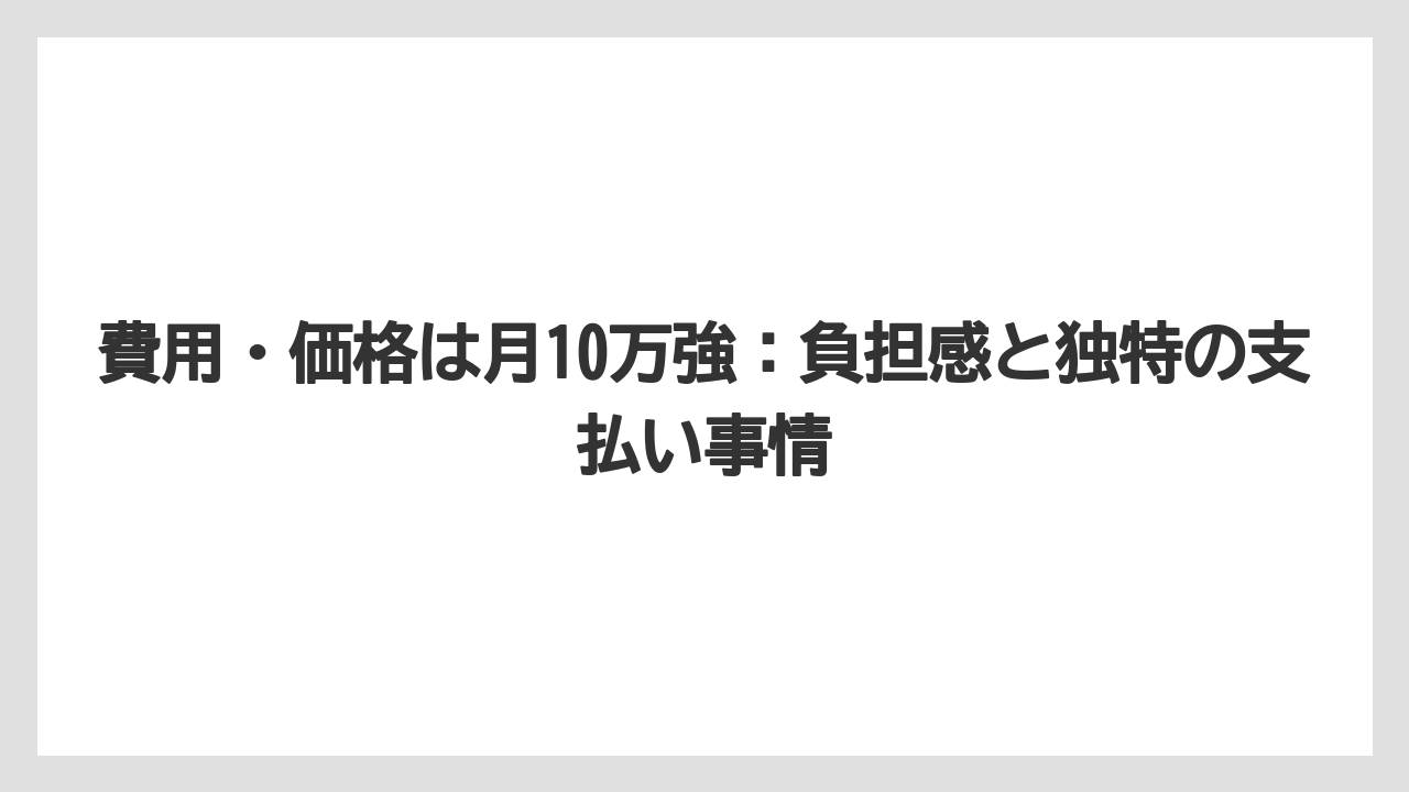 【リゾート】【宿泊】【旅】費用・価格は月10万強：負担感と独特の支払い事情