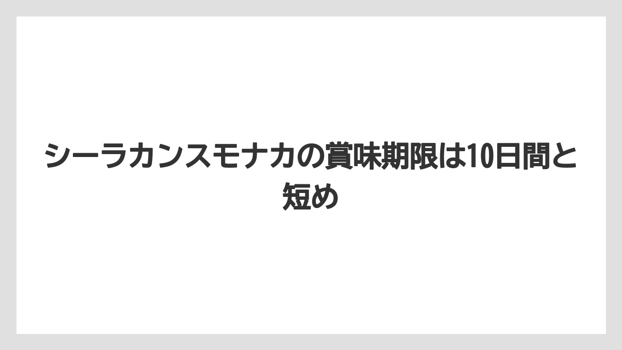 【リゾート】【宿泊】【旅】シーラカンスモナカの賞味期限は10日間と短め